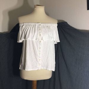 American Eagle Soft & Sexy Off The Shoulder White Top Size M